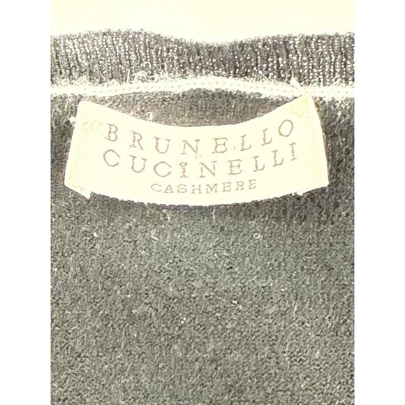 Brunello Cucinelli V-Neck Black Cashmere Blend Sweater M - Picture 8 of 9